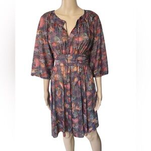 Patty O’Neil Vintage 60s Hippie Boho Eclectic Psychedelic Floral Mini Dress